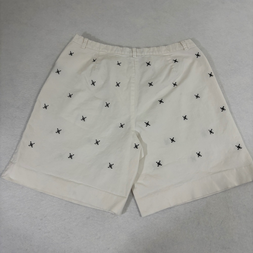 Lauren Active Ralph Lauren White Embroidered‎ Golf Shorts Womens Size 12 - Picture 2 of 12